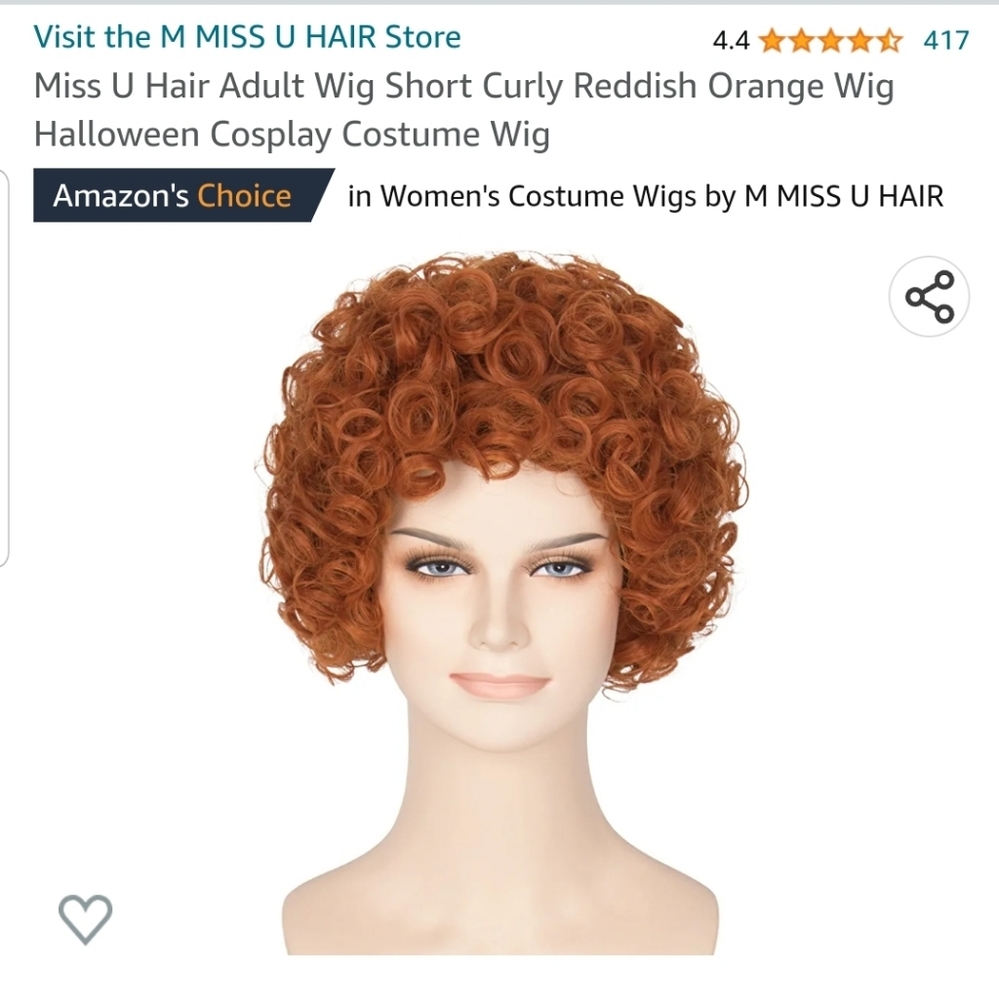 Curly Red Wig Redhead Annie
